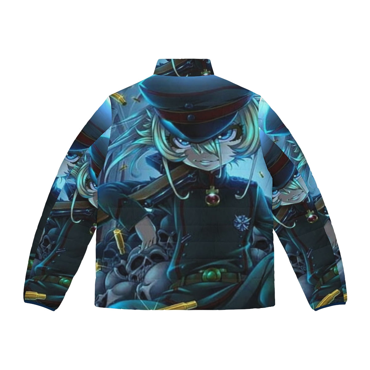 Tanya Von Degurechaff from Youjo Senki wearing a stylish puffer jacket - Back