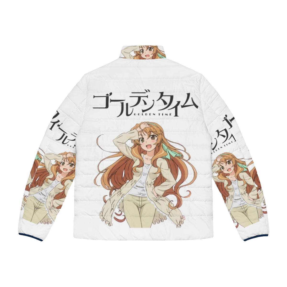 Golden Time Koko Anime Puffer Jacket with Robo Girl Design - Back