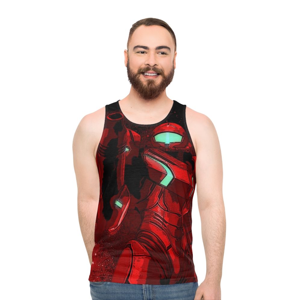 Metroid inspired unisex space gaming tank top - men