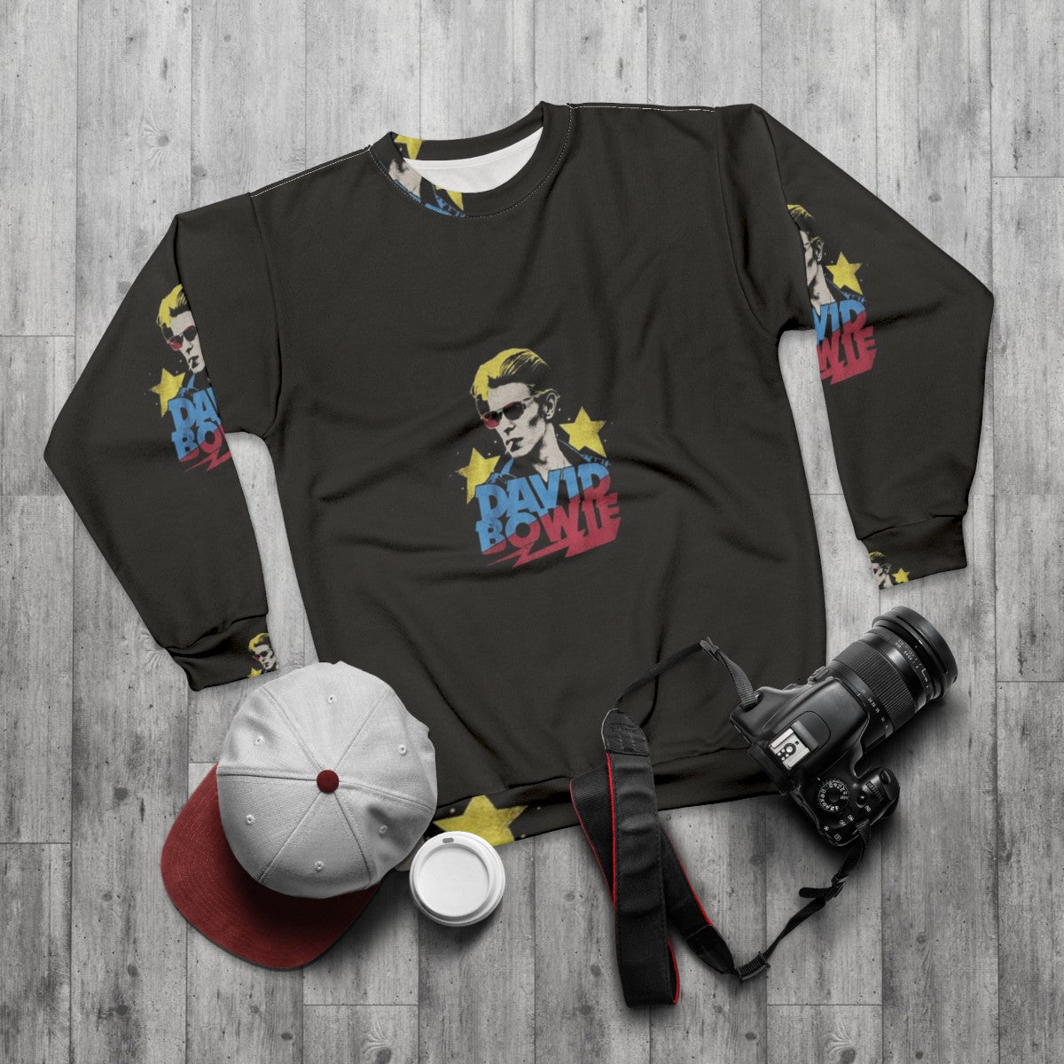 David Bowie Ziggy Stardust Sweatshirt - flat lay