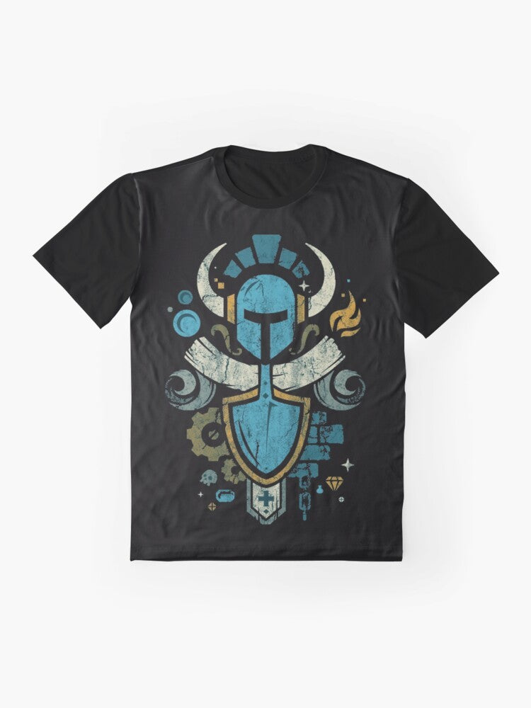 Shovel Knight Shovelry Emblem Crest Graphic T-Shirt - Flat lay