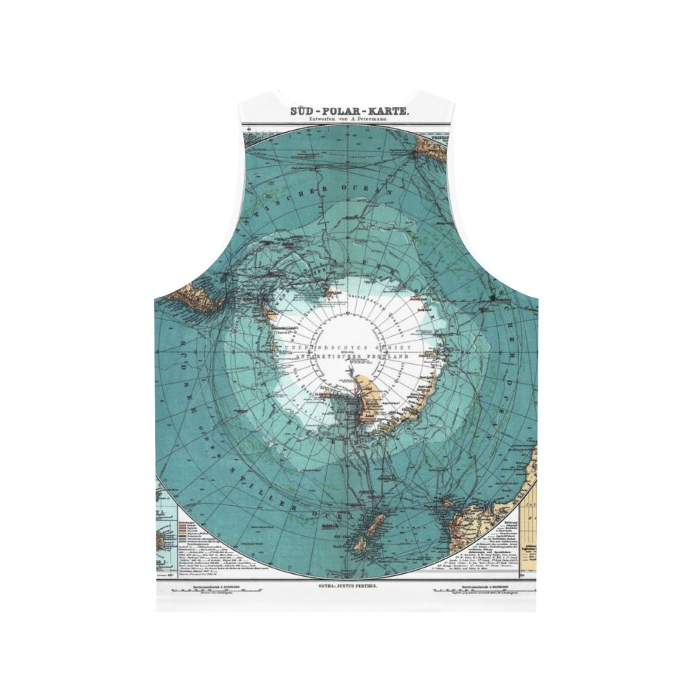 Vintage Antarctica map unisex tank top - Back