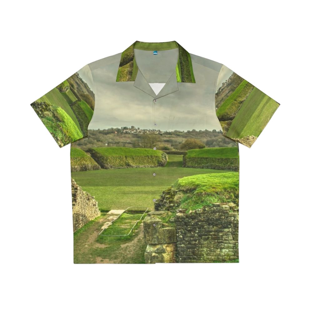 Caerleon Amphitheatre Hawaiian Shirt featuring Roman ruins in Wales