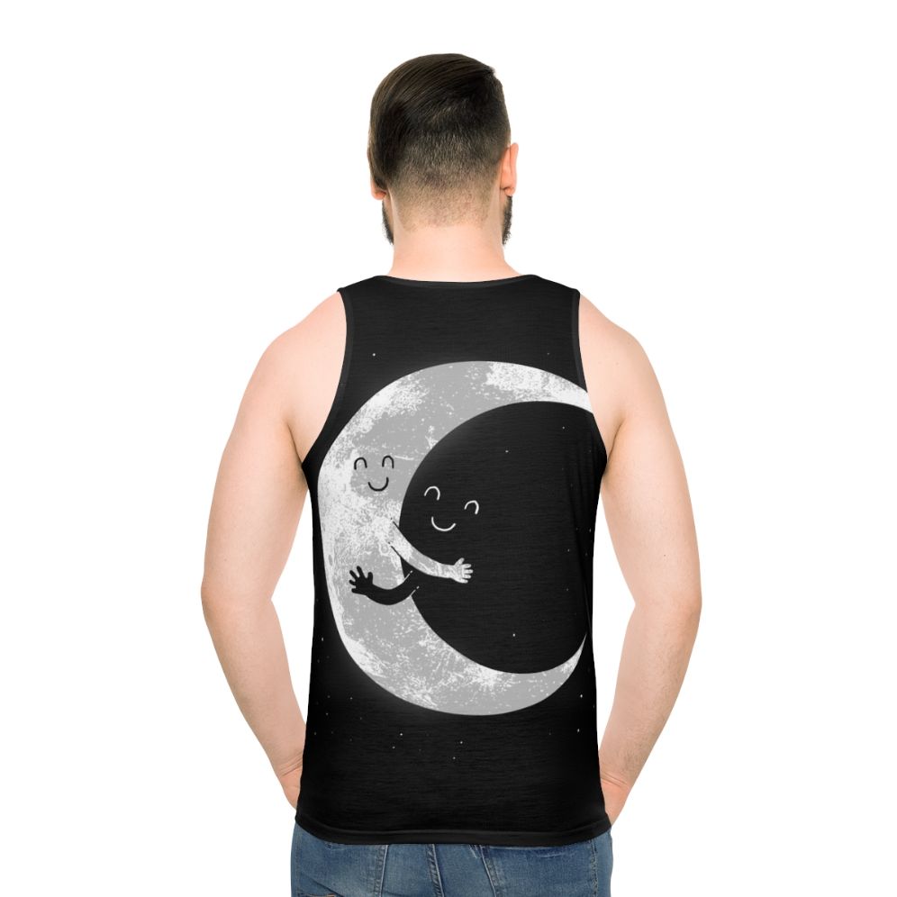 Celestial moon hug unisex tank top - men back