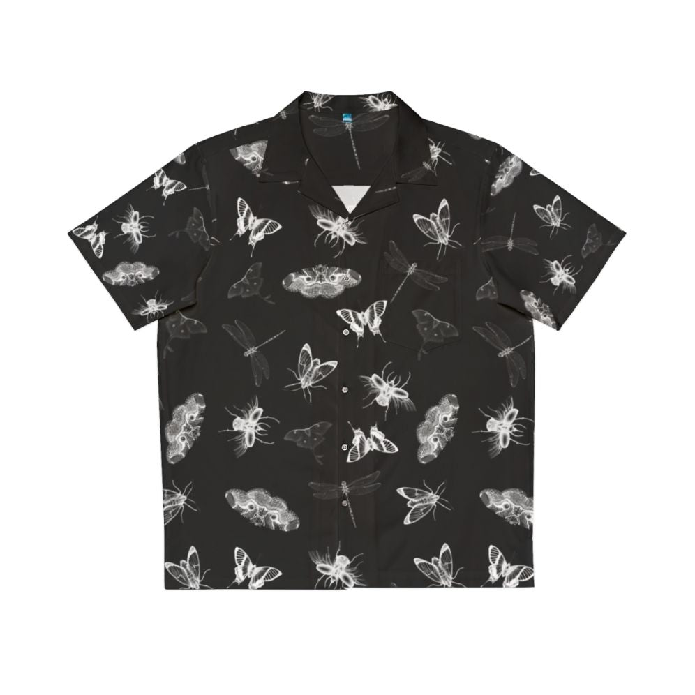 Entomologist Nightmares Hawaiian Shirt with Black and White Bug Pattern