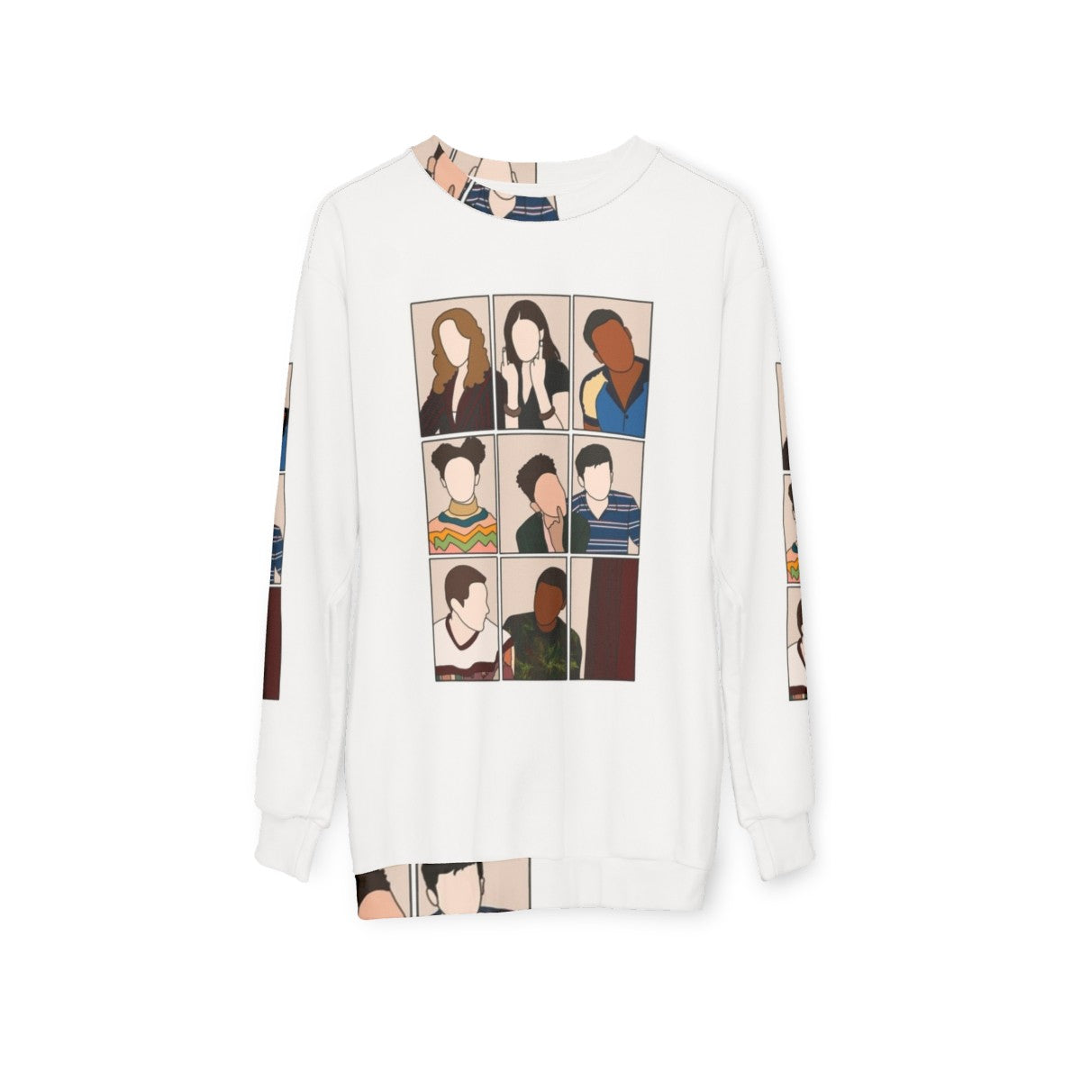 Sex Education Cast Sweatshirt featuring Otis Milburn and Maeve Wiley - hanging