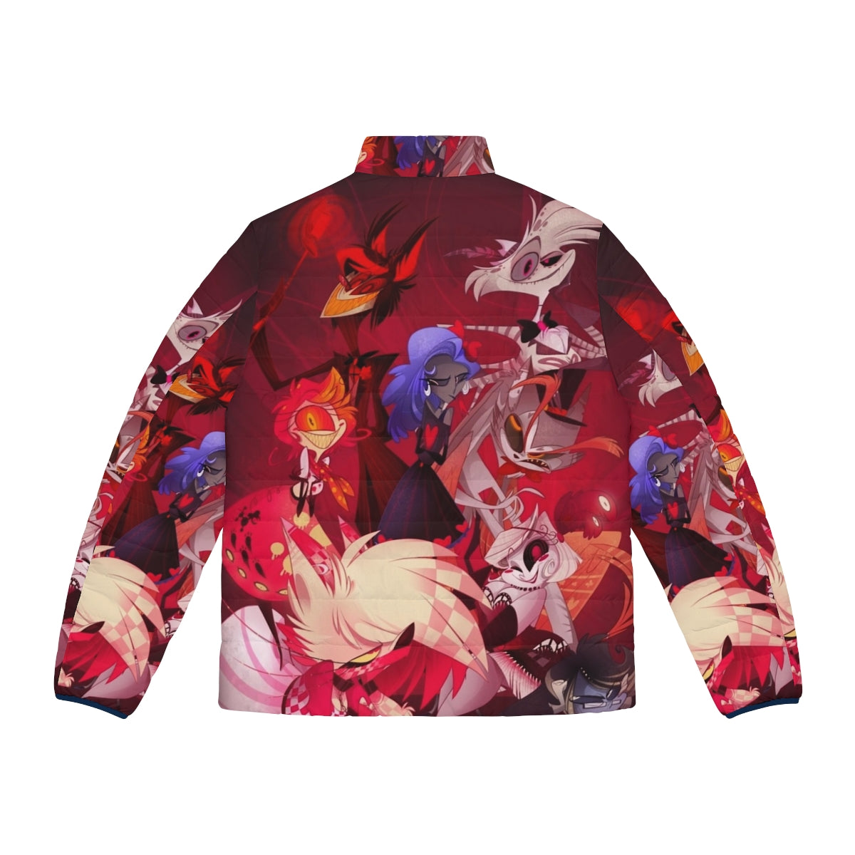 Original Hazbin Hotel Cast Puffer Jacket with focus keyword - Back