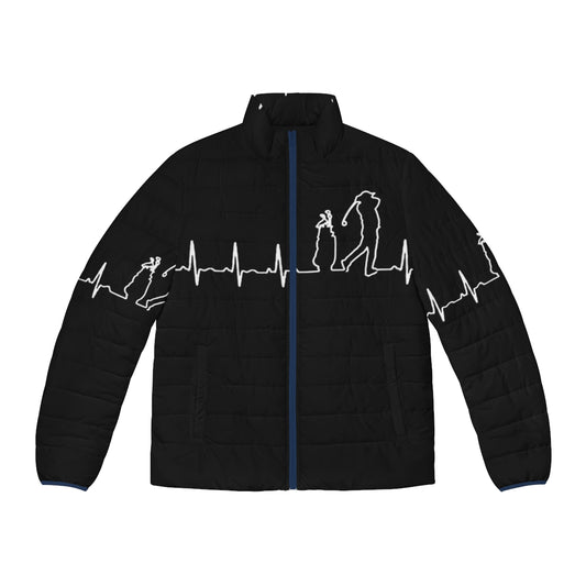 Golfing Heartbeat Puffer Jacket - Golf Lovers Apparel