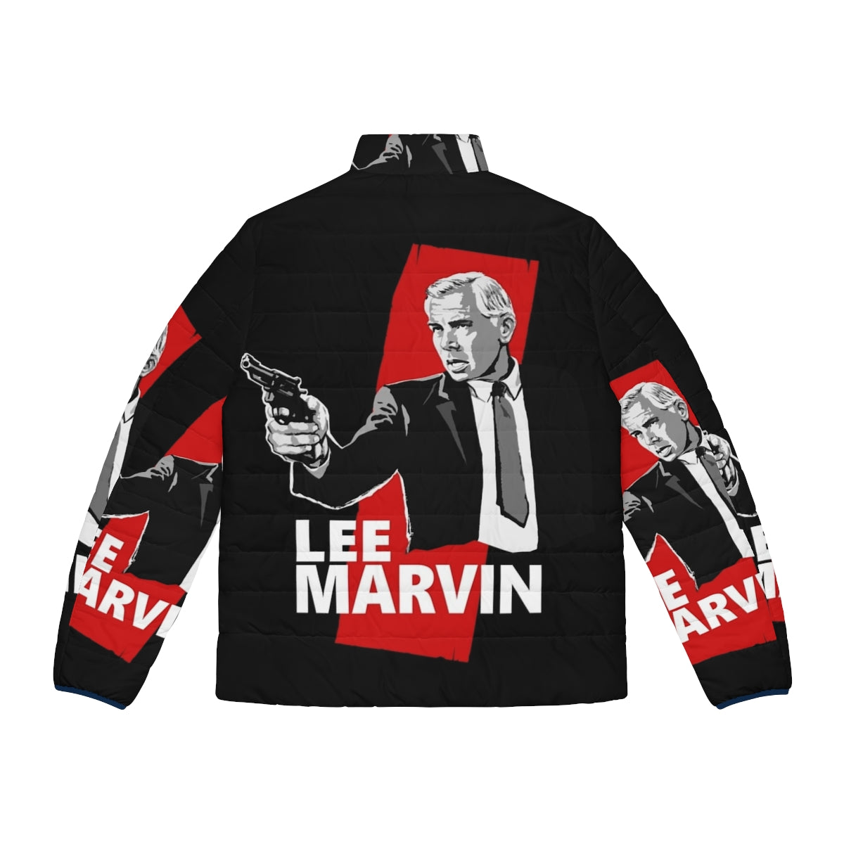 Lee Marvin wearing vintage puffer jacket - classic cinema icon - Back