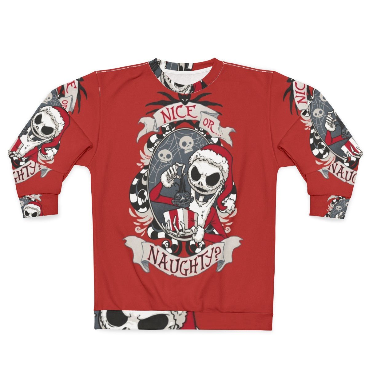 Spooky Santa Sweatshirt with Nightmare Before Christmas Motif