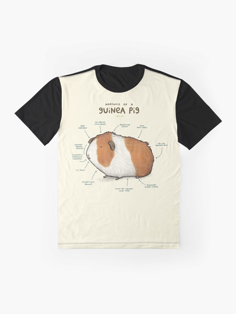 Adorable guinea pig anatomy graphic on a t-shirt - Flat lay