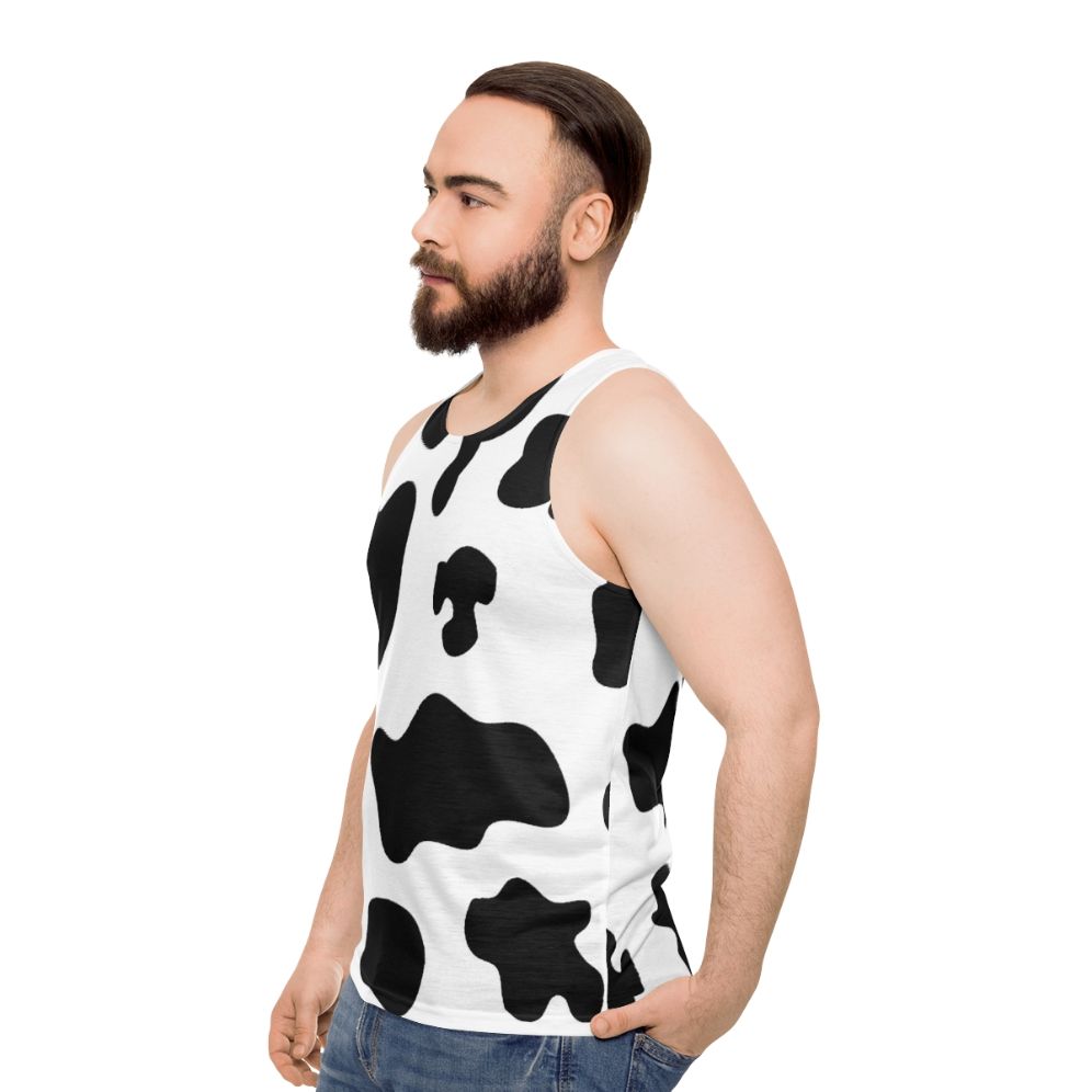 Cow print unisex tank top - men side