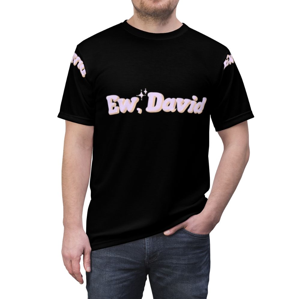 "Eww David" Schitt's Creek inspired all-over print t-shirt with sparkly design - men front