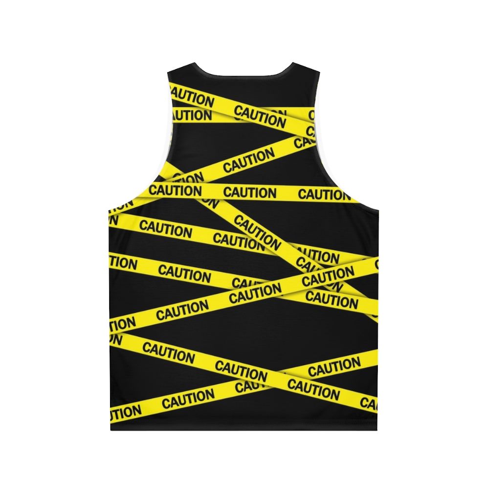 Bright Caution Tape Unisex Tank Top - Back