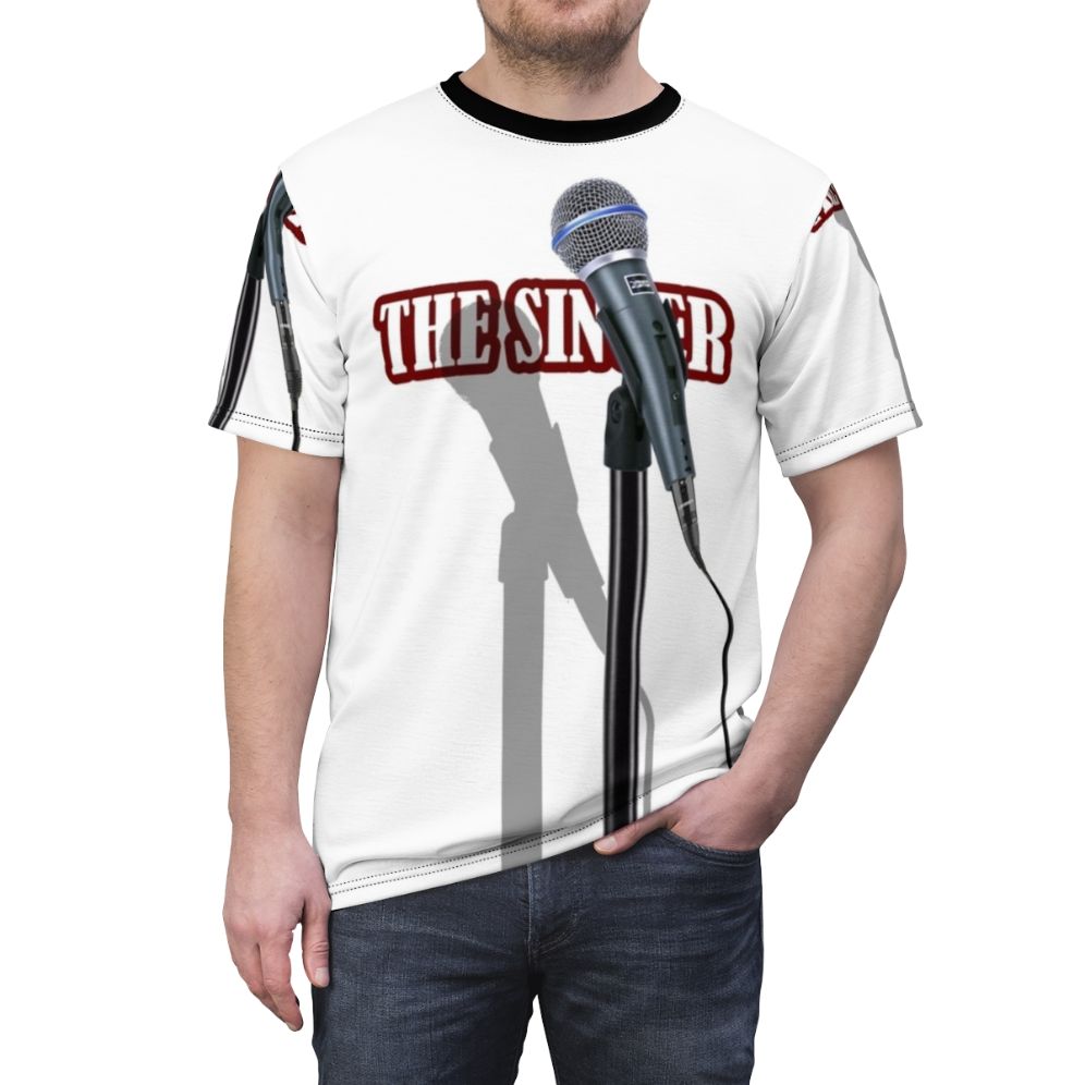 Singer microphone optical illusion graphic t-shirt - men front