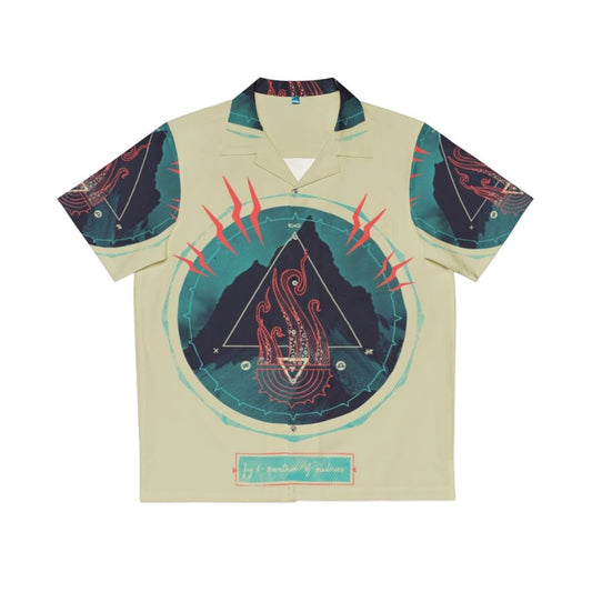 Lovecraft-Inspired Mountain of Madness Hawaiian Shirt with abstract occult symbols