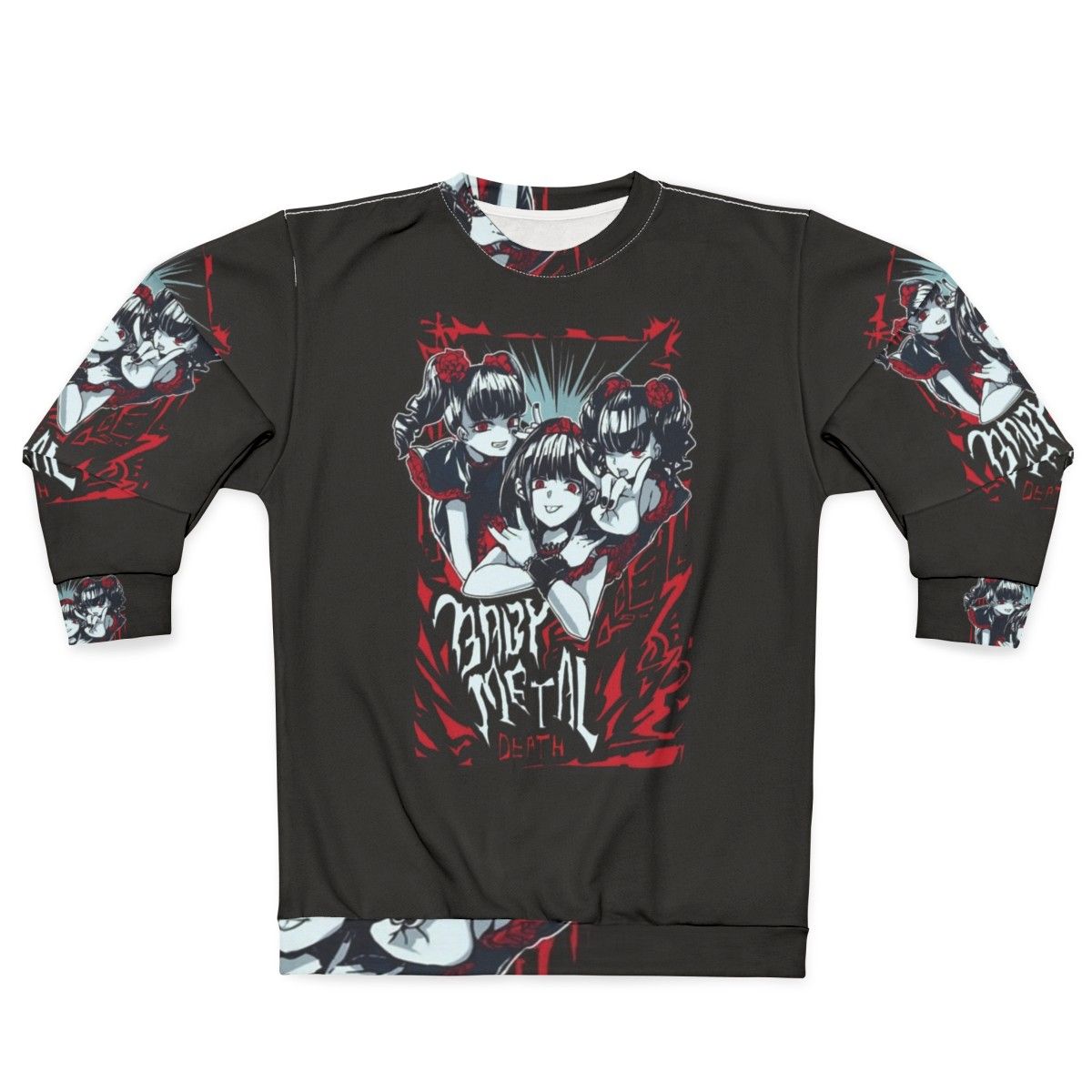 Babymetal anime design sweatshirt with heavy metal fashion