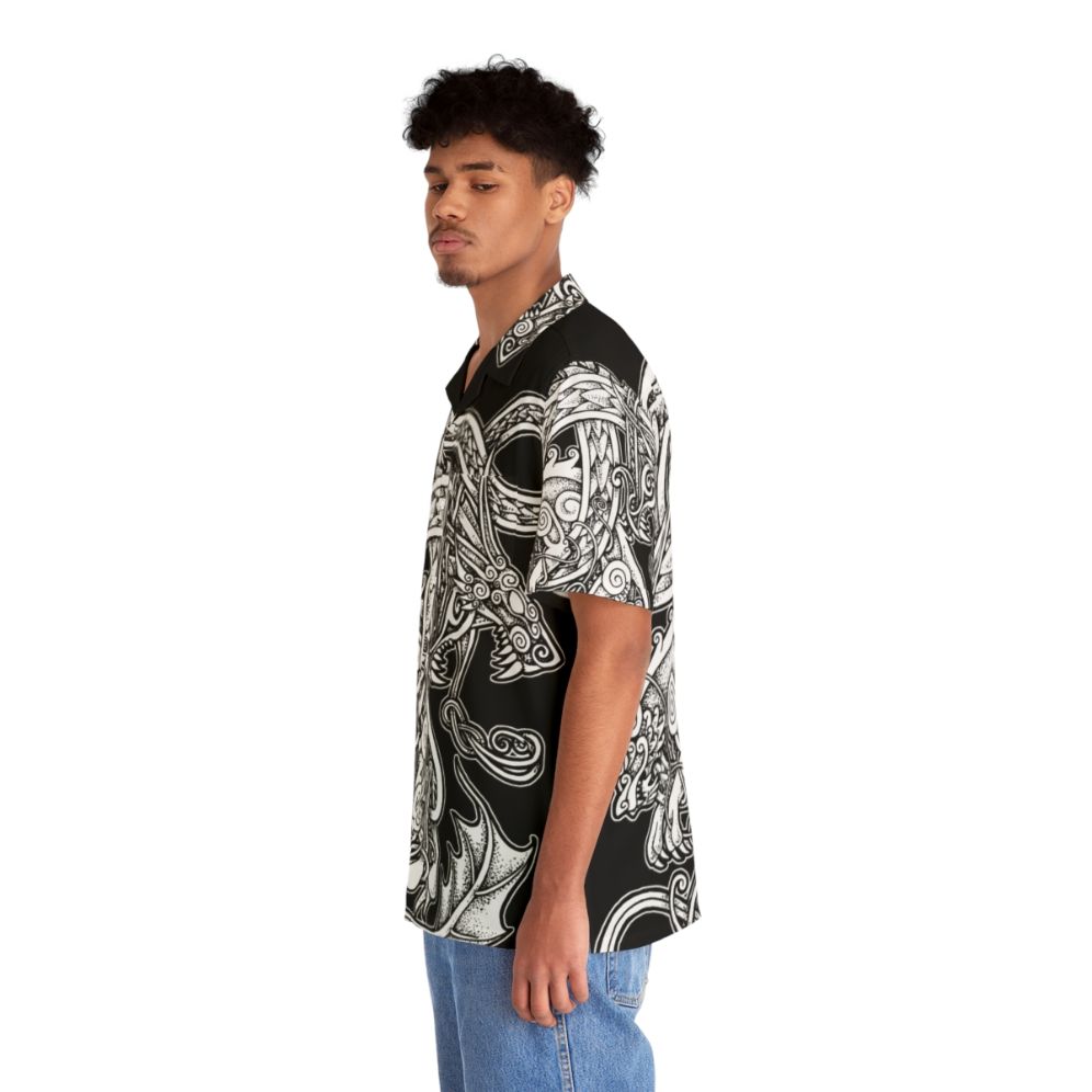 Fenrir and Jormungandr Norse Mythology Hawaiian Shirt - People Left