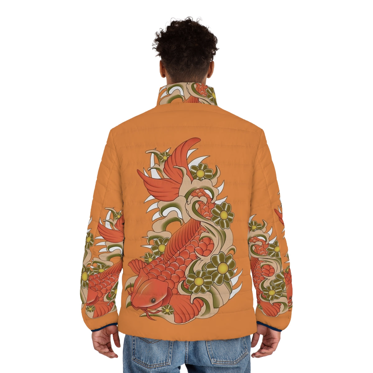 Kai Fish Puffer Jacket with animal print design and nature-inspired elements - men back