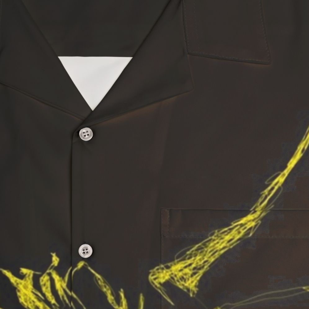 Yellow mystic lightning dragon Hawaiian shirt - Detail