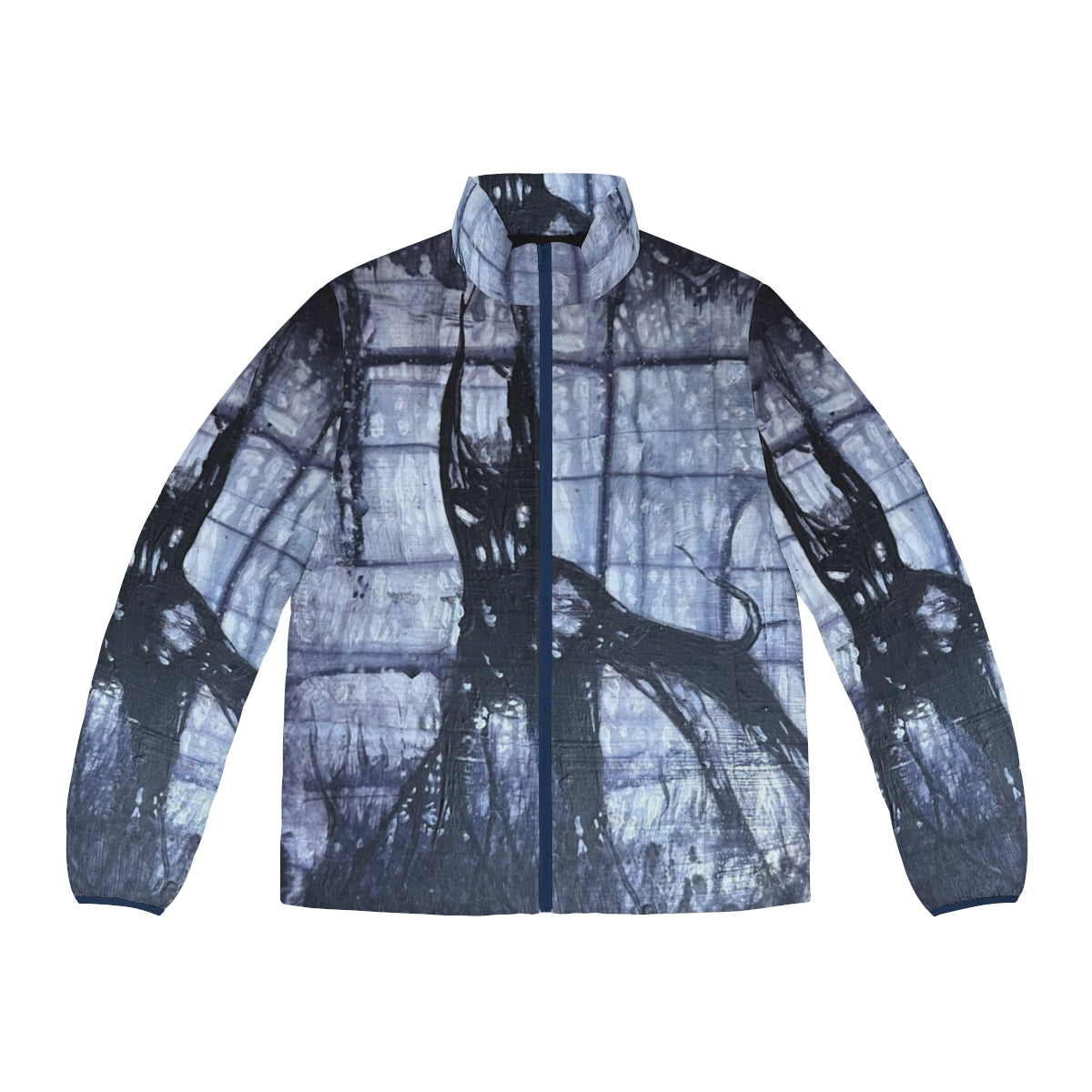 Demon Dog Puffer Jacket featuring a creepy, original cryptid design