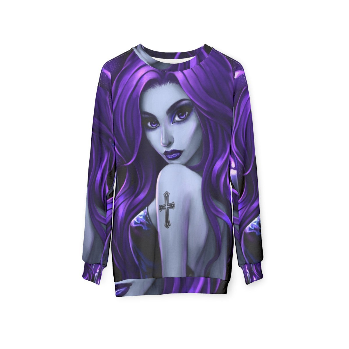 Goth beauty purple sweatshirt - hanging