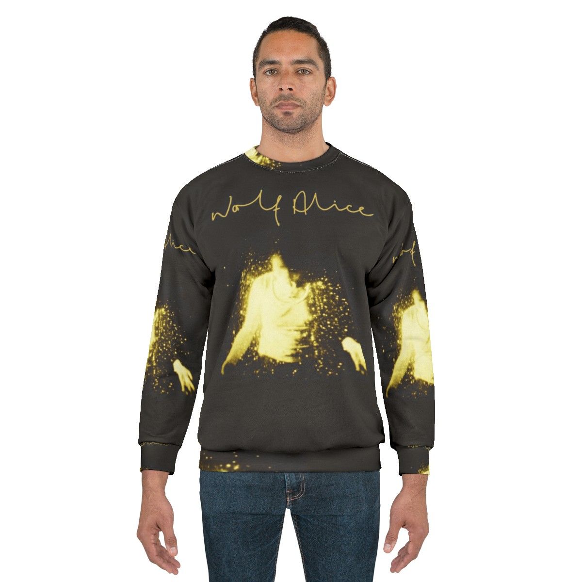 Masjuni sweatshirt with wolf design and "My Love is Cool 2021" text - men