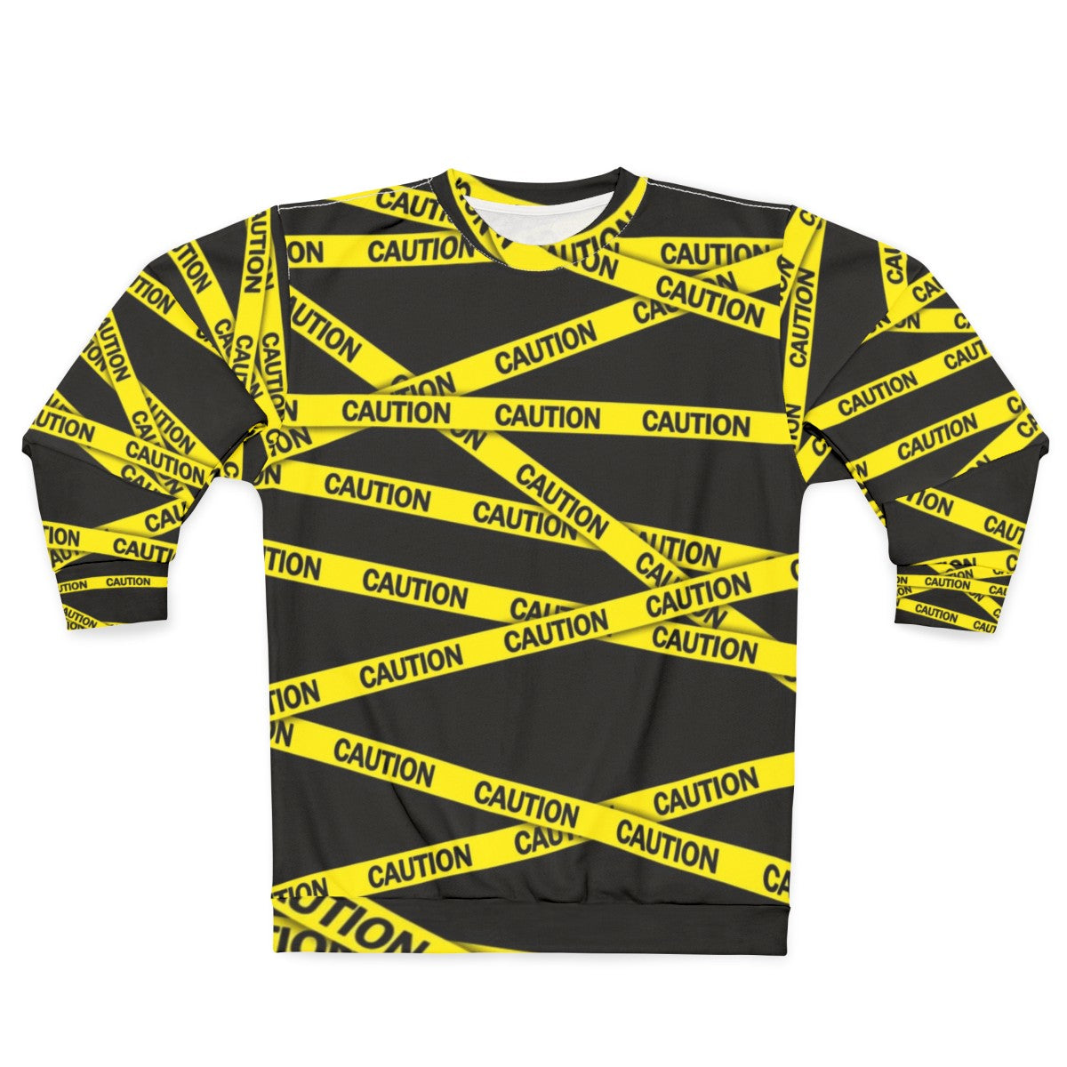 Caution tape sweatshirt for street fashion