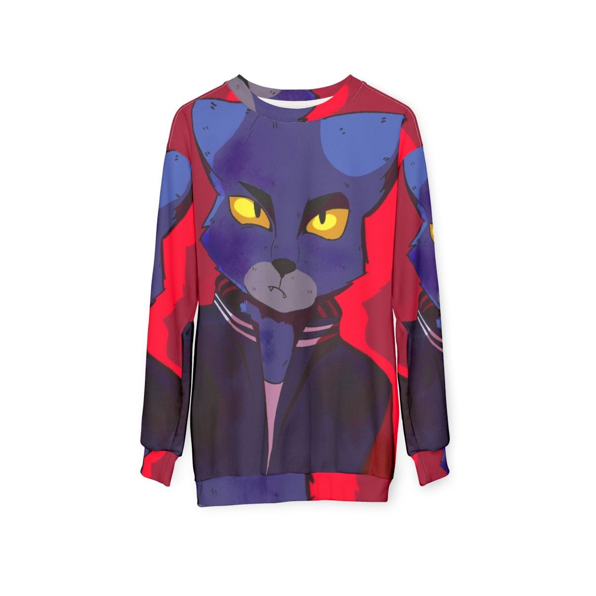 Lone Digger furry cat electronic music sweatshirt - hanging