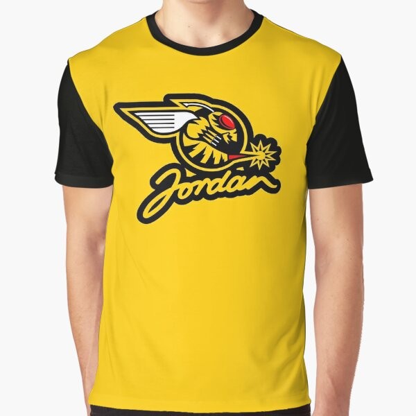 A vintage-style graphic t-shirt featuring the Jordan Formula 1 racing team logo and branding.