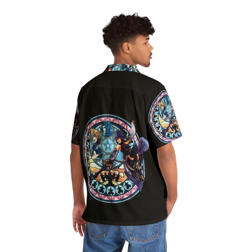 Aqua Kingdom Hearts Blue Hawaiian Shirt - Flat lay