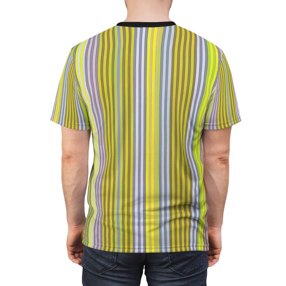 Colorful abstract art t-shirt inspired by the work of 20th century artist Gene Davis - men back