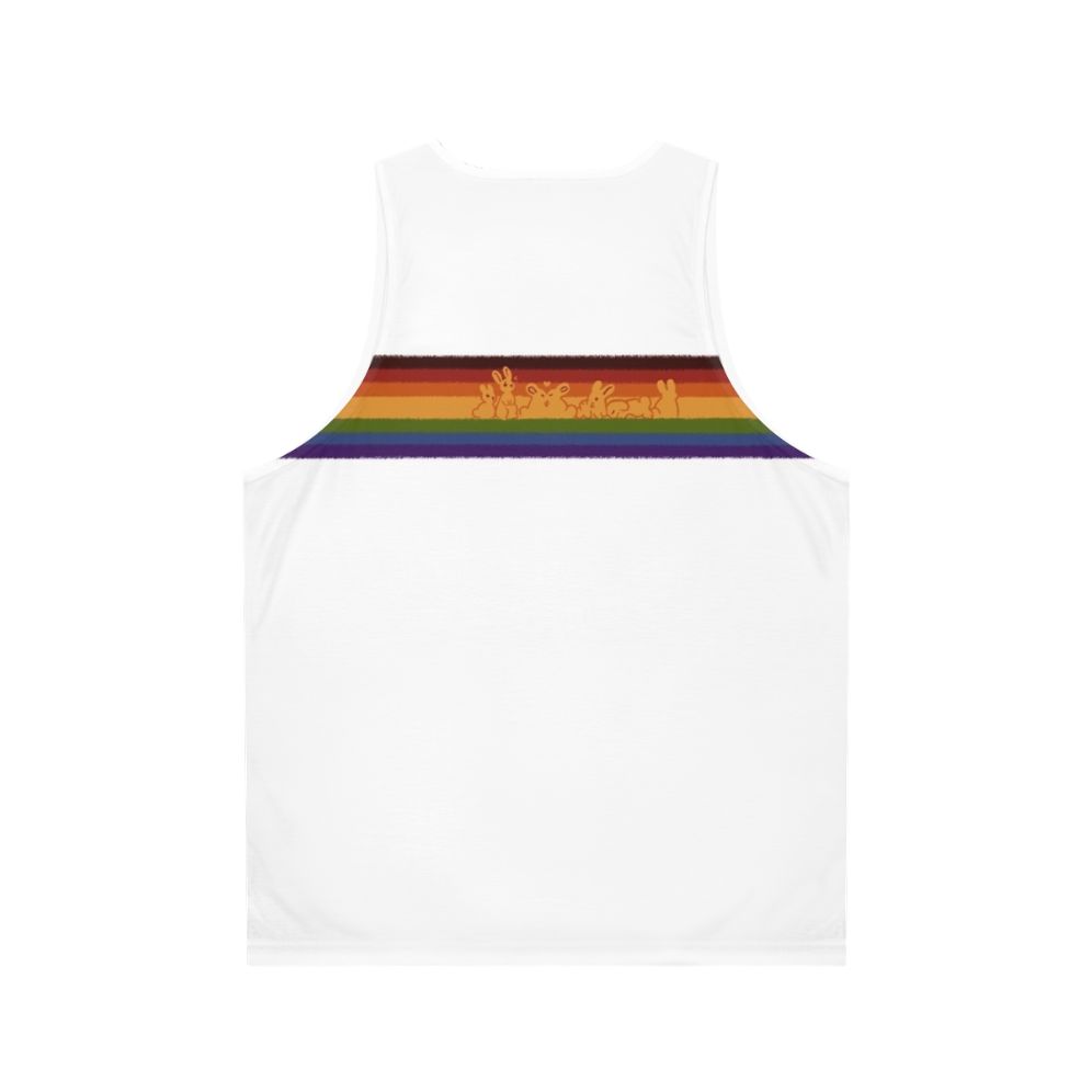 Colorful gay pride rabbits on a unisex tank top - Back