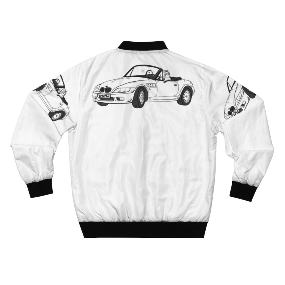 Men's German Roadster Transparent Bomber Jacket for an Exhilarating Driving Experience - Back