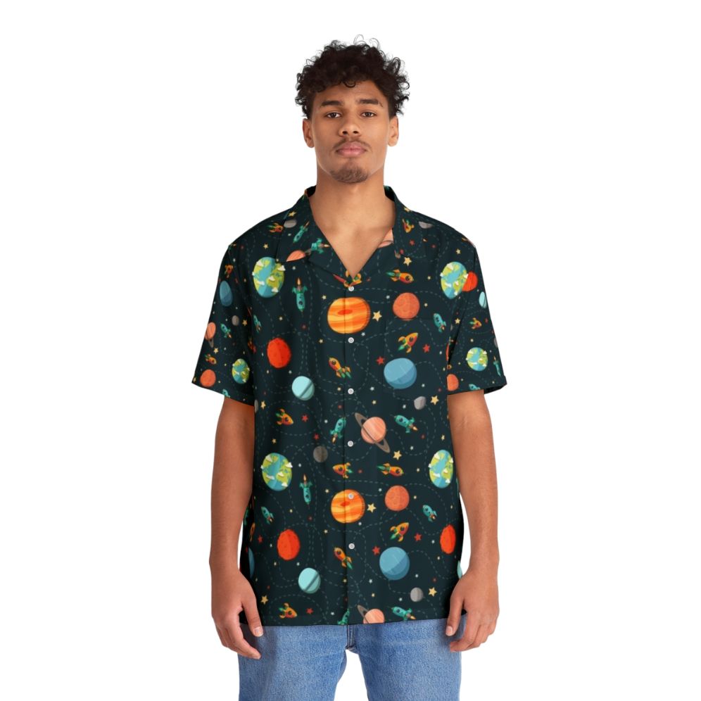 Cosmic Space Adventure Hawaiian Shirt - People Front