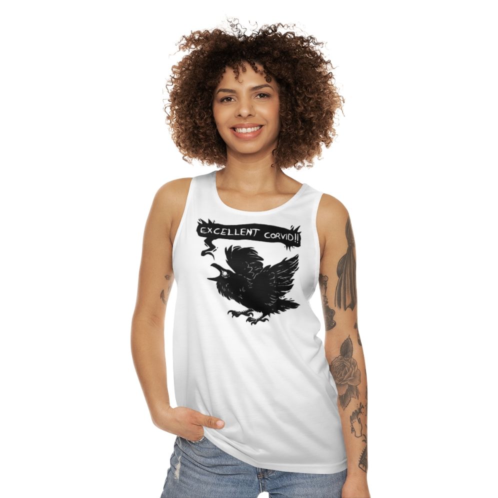 Corvid graphic tank top - women