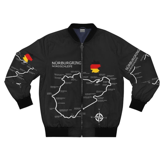 Nurburgring Nordschleife bomber jacket featuring the iconic German racing circuit