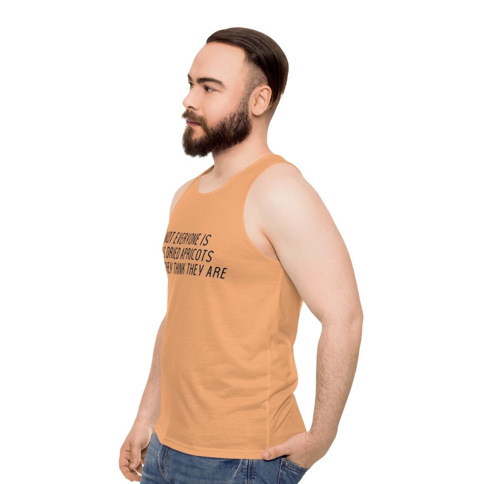 James Acaster's Surreal Apricots Unisex Tank Top - men side