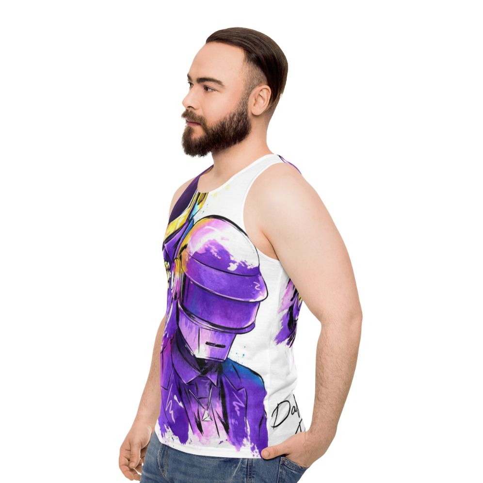 Daft Punk Unisex Watercolor Tank Top - men side