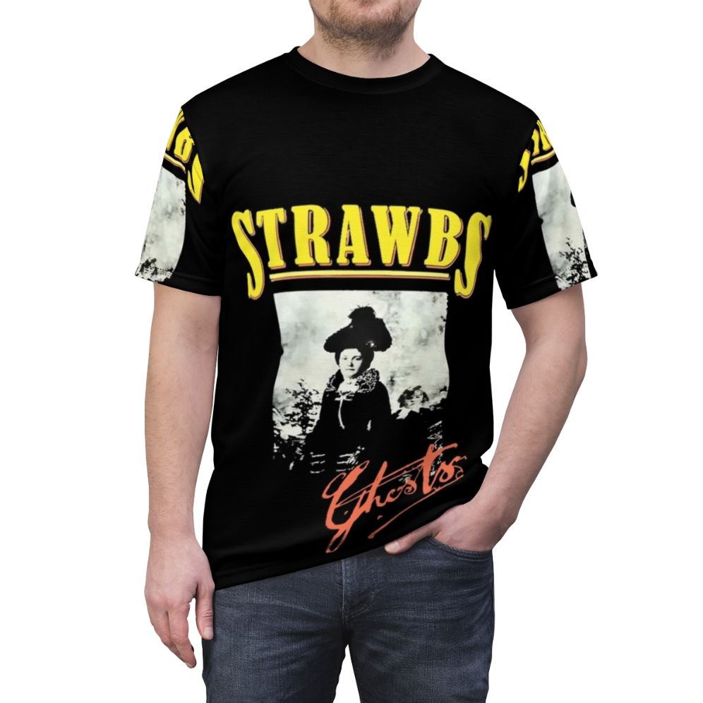 Strawbs Ghosts Inspired T-shirt featuring the album artwork of the 1975 progressive rock album - men front