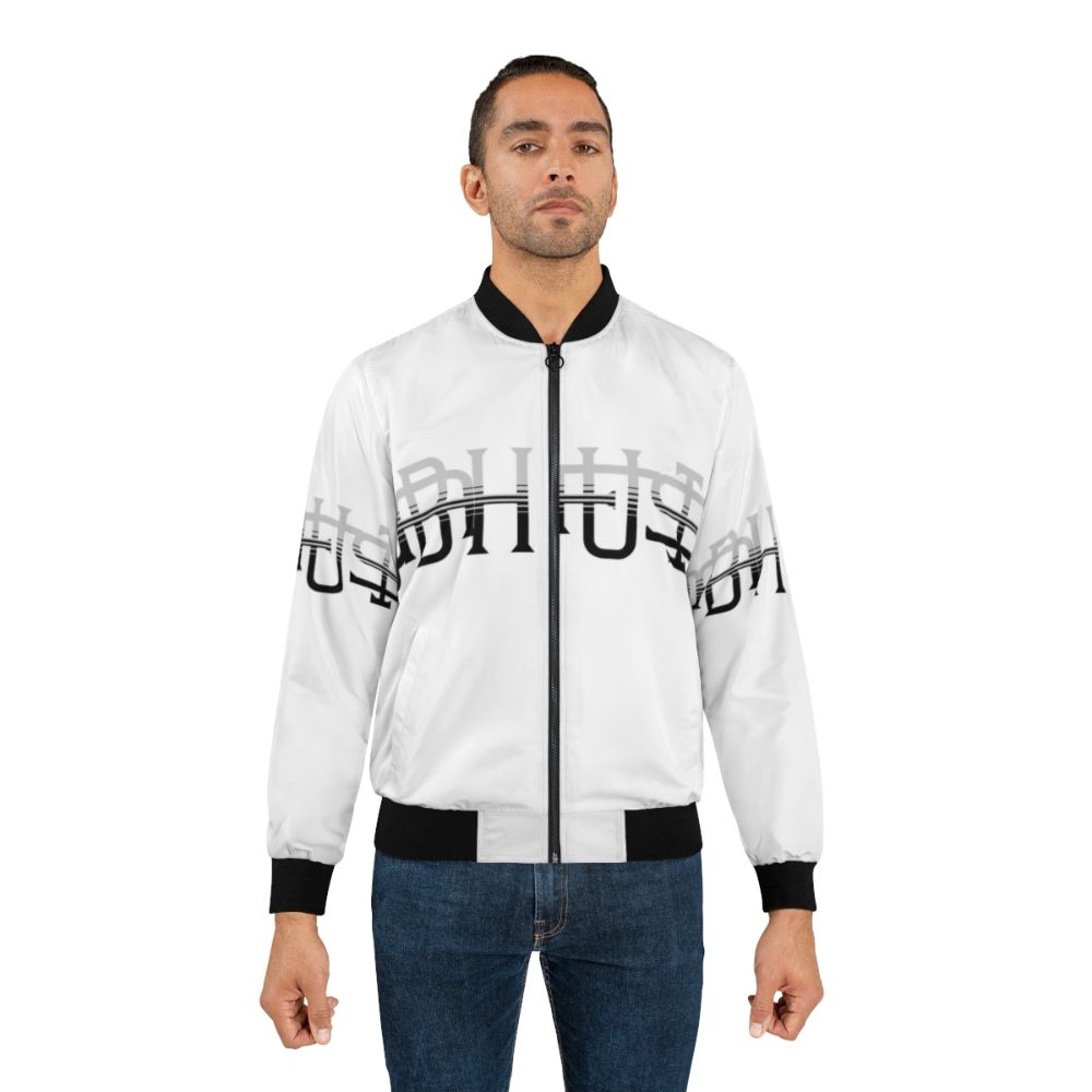 DuBah Fusion bomber jacket with a motivational and artistic design, representing personal expression and individuality. - Lifestyle