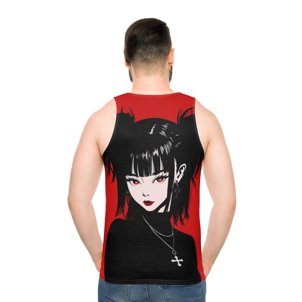 Gothic anime unisex tank top - men back