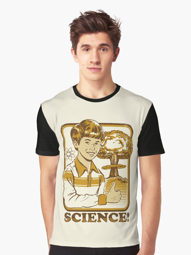 Atomic Science Graphic T-Shirt with Explosion Design - Men