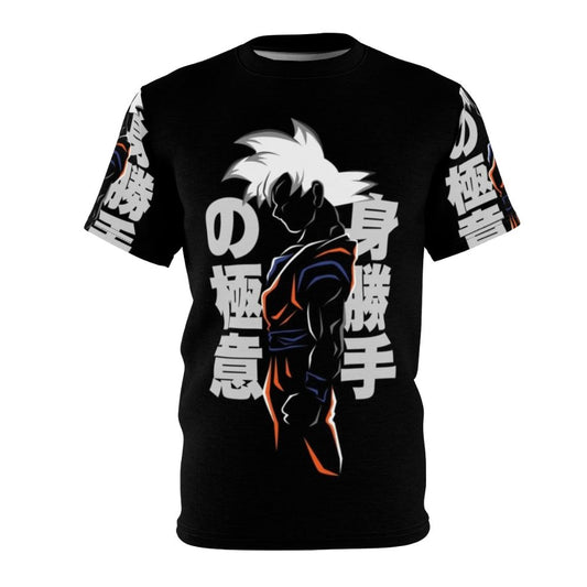 Minimalist t-shirt featuring a stylized Super Saiyan design in Japanese style