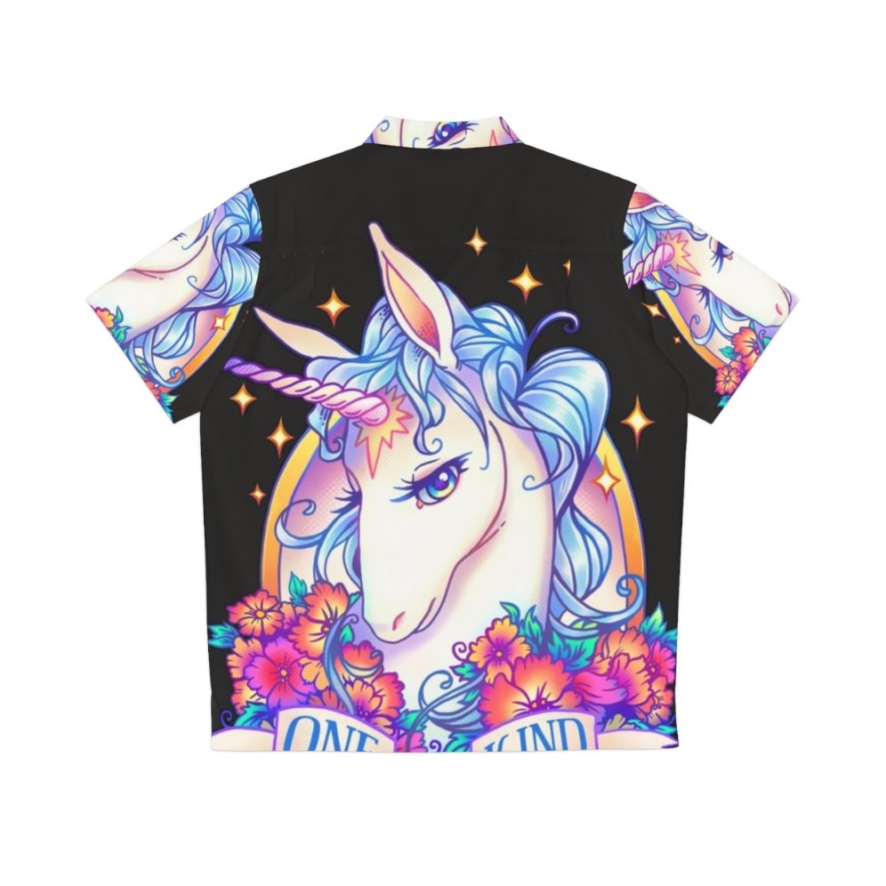 Mythical unicorn Hawaiian shirt with tropical floral pattern - Back