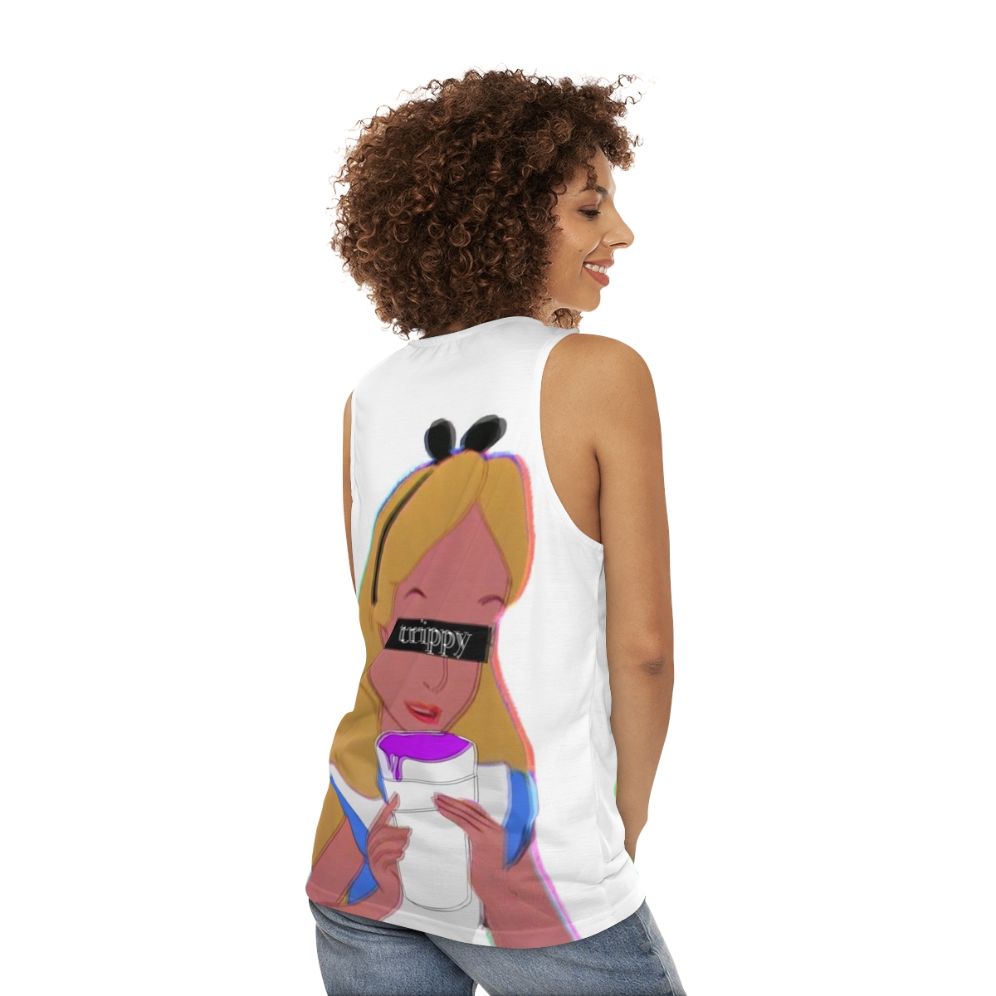 Trippy Alice in Wonderland inspired unisex tank top - women back