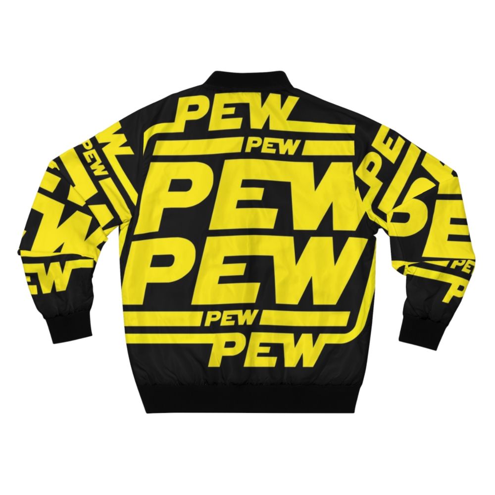 Pew pew laser fighter bomber jacket with space and galaxy design - Back