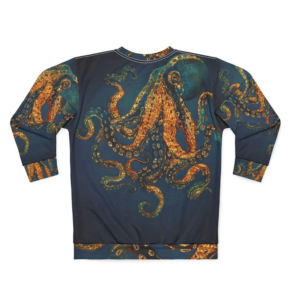 Underwater Dream Sweatshirt featuring a contemporary, abstract water and octopus design - Back