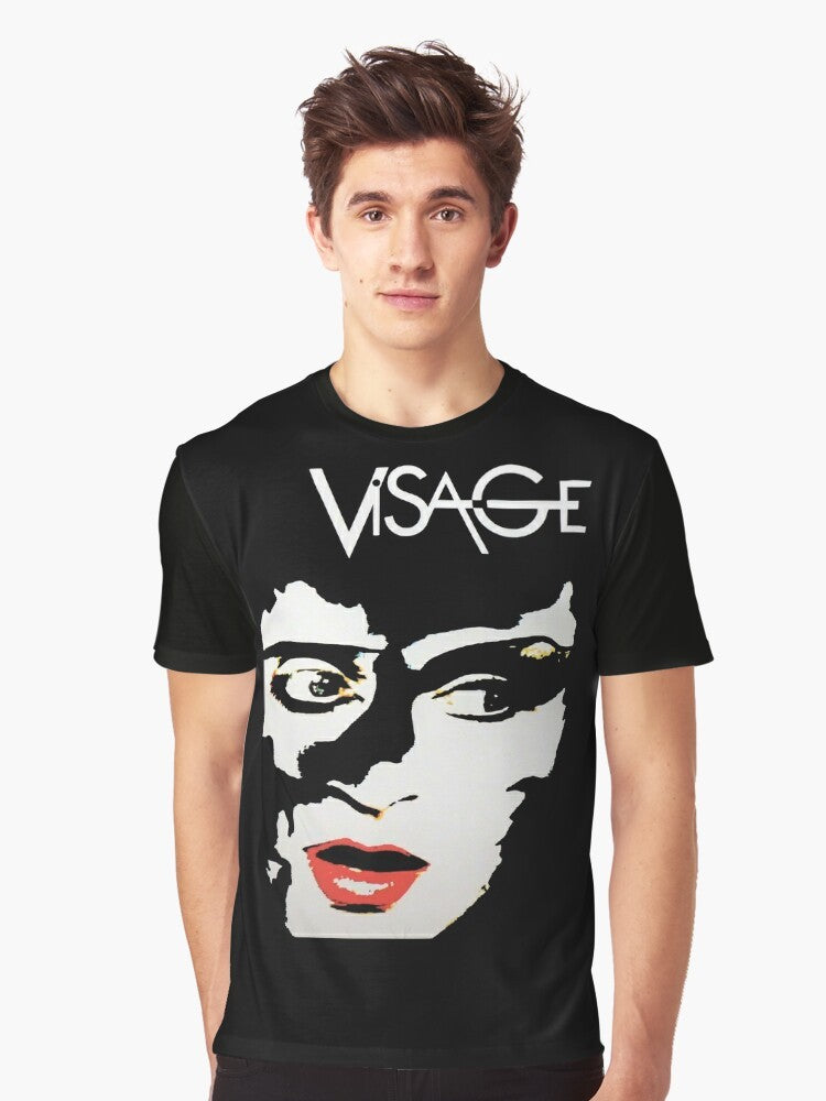 Visage Graphic T-Shirt featuring a new wave synth pop design - Men