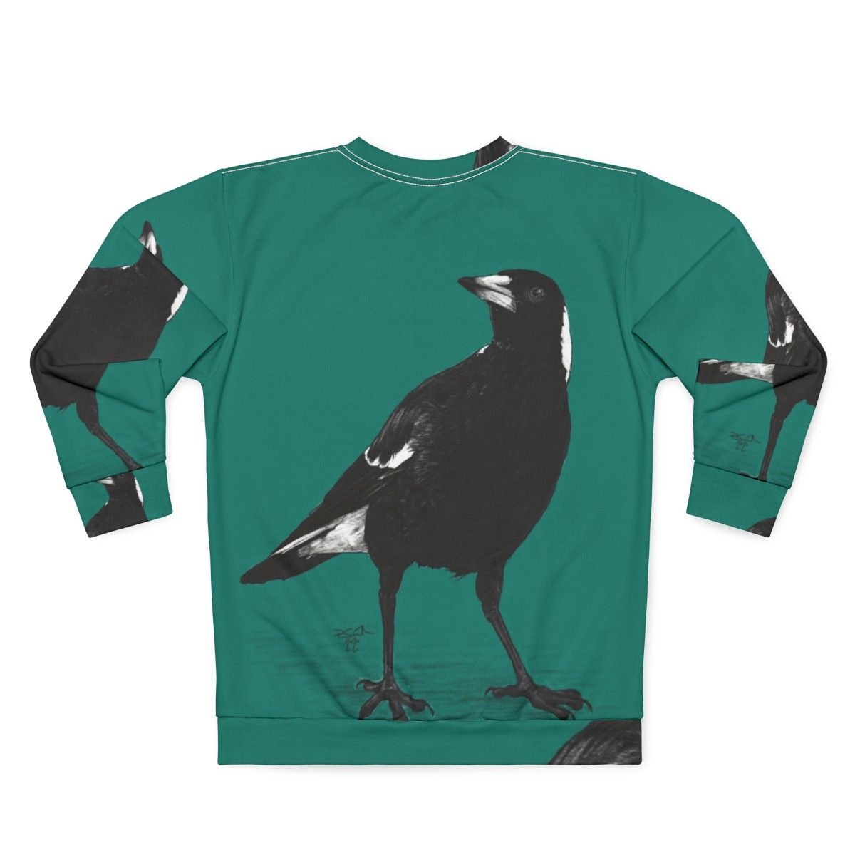 Australian Magpie Black and White Bird Sweatshirt - Back